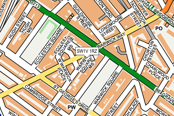 SW1V 1RZ map - OS OpenMap – Local (Ordnance Survey)