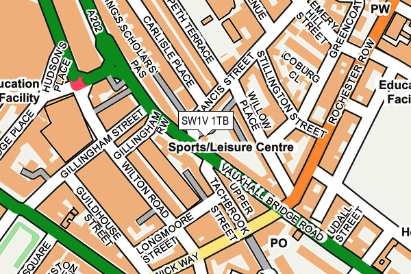 SW1V 1TB map - OS OpenMap – Local (Ordnance Survey)