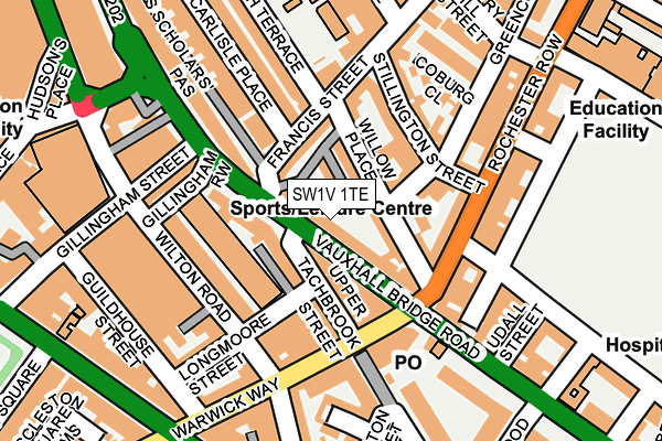 SW1V 1TE map - OS OpenMap – Local (Ordnance Survey)