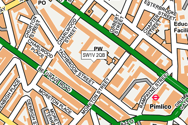 SW1V 2QB map - OS OpenMap – Local (Ordnance Survey)