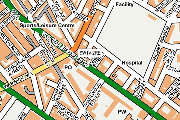 SW1V 2RE map - OS OpenMap – Local (Ordnance Survey)