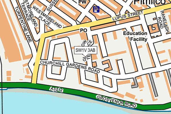 SW1V 3AB map - OS OpenMap – Local (Ordnance Survey)