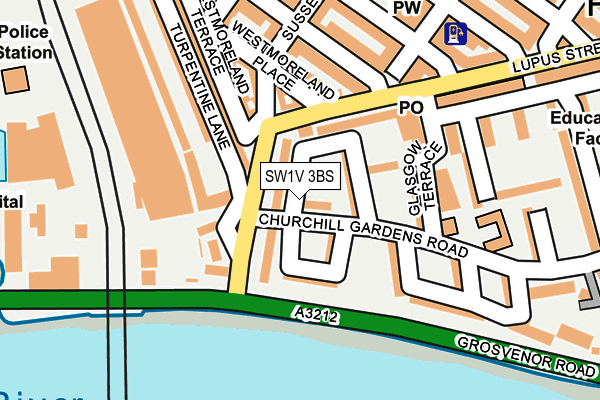 SW1V 3BS map - OS OpenMap – Local (Ordnance Survey)