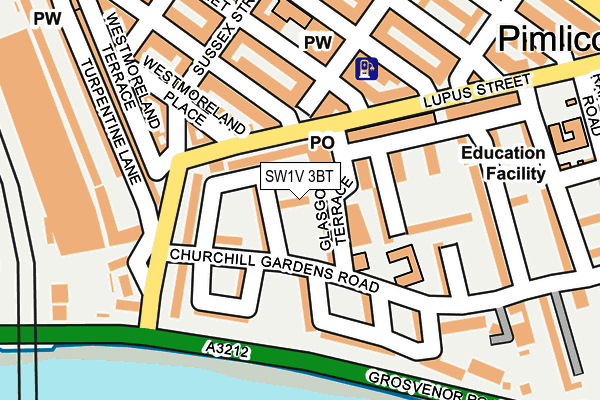 SW1V 3BT map - OS OpenMap – Local (Ordnance Survey)