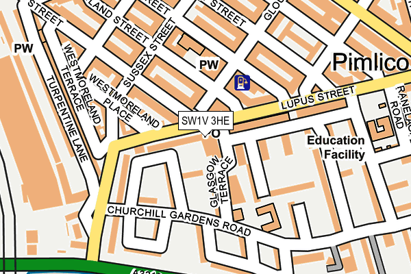 SW1V 3HE map - OS OpenMap – Local (Ordnance Survey)