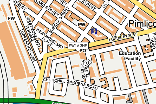 SW1V 3HF map - OS OpenMap – Local (Ordnance Survey)