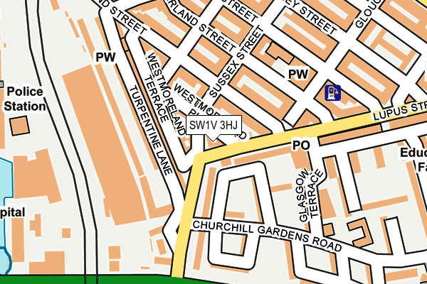 SW1V 3HJ map - OS OpenMap – Local (Ordnance Survey)