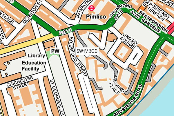 SW1V 3QD map - OS OpenMap – Local (Ordnance Survey)