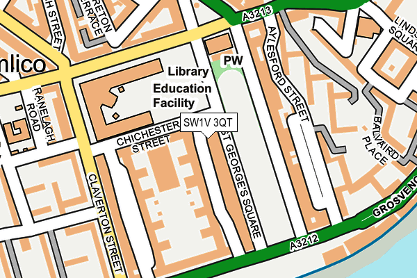 SW1V 3QT map - OS OpenMap – Local (Ordnance Survey)