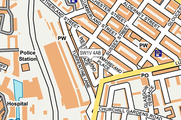 SW1V 4AB map - OS OpenMap – Local (Ordnance Survey)