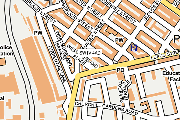 SW1V 4AD map - OS OpenMap – Local (Ordnance Survey)