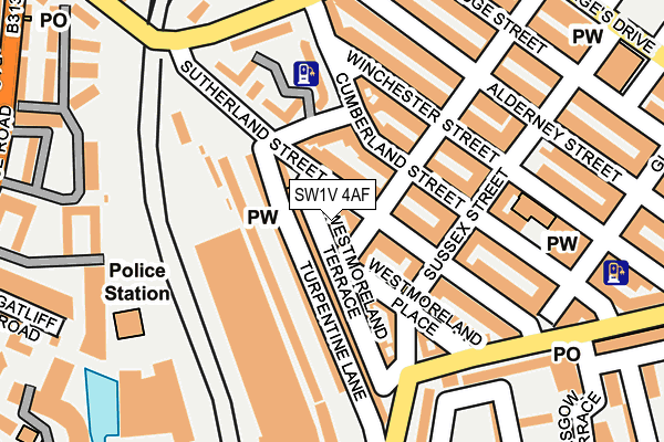 SW1V 4AF map - OS OpenMap – Local (Ordnance Survey)