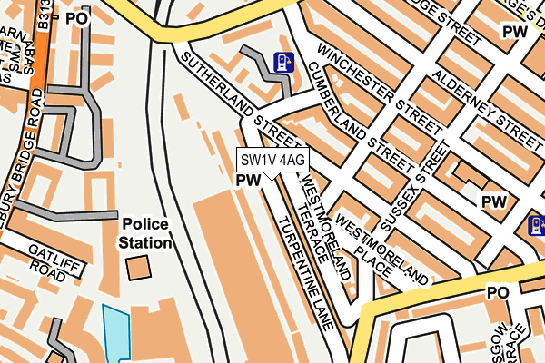 SW1V 4AG map - OS OpenMap – Local (Ordnance Survey)