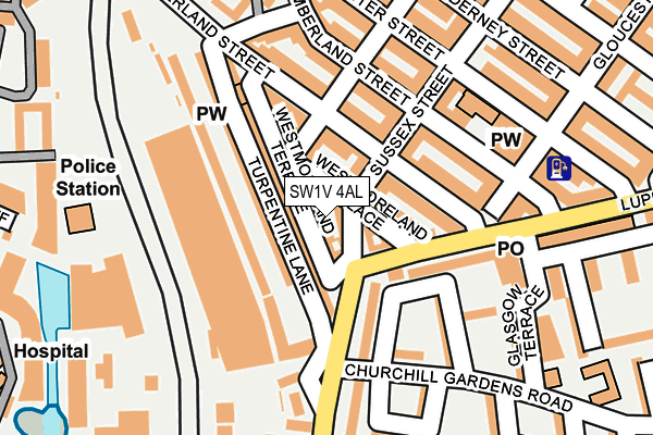 SW1V 4AL map - OS OpenMap – Local (Ordnance Survey)