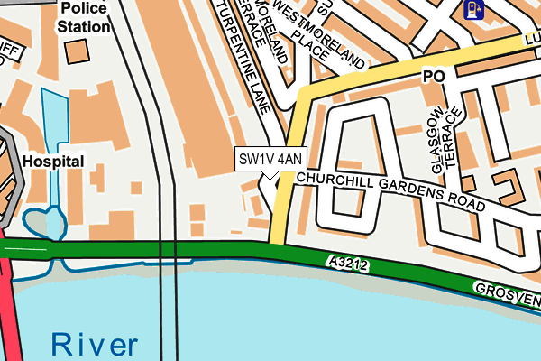 SW1V 4AN map - OS OpenMap – Local (Ordnance Survey)