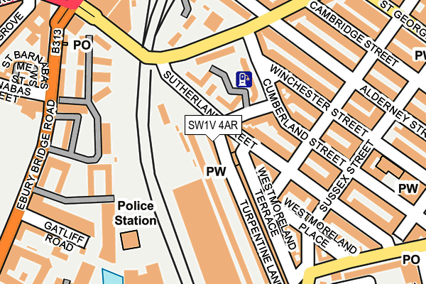 SW1V 4AR map - OS OpenMap – Local (Ordnance Survey)