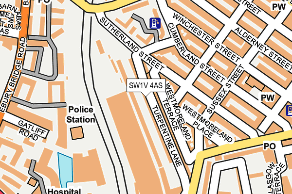 SW1V 4AS map - OS OpenMap – Local (Ordnance Survey)