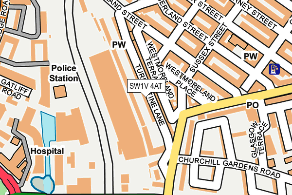 SW1V 4AT map - OS OpenMap – Local (Ordnance Survey)