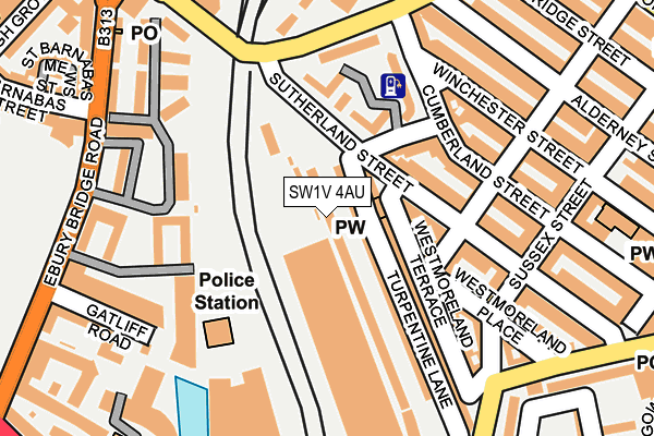 SW1V 4AU map - OS OpenMap – Local (Ordnance Survey)