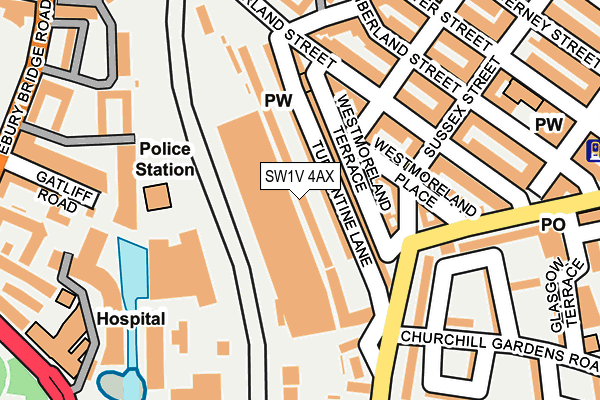 SW1V 4AX map - OS OpenMap – Local (Ordnance Survey)