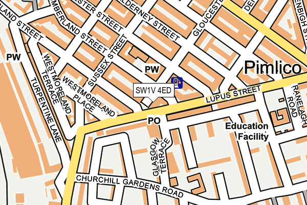 SW1V 4ED map - OS OpenMap – Local (Ordnance Survey)
