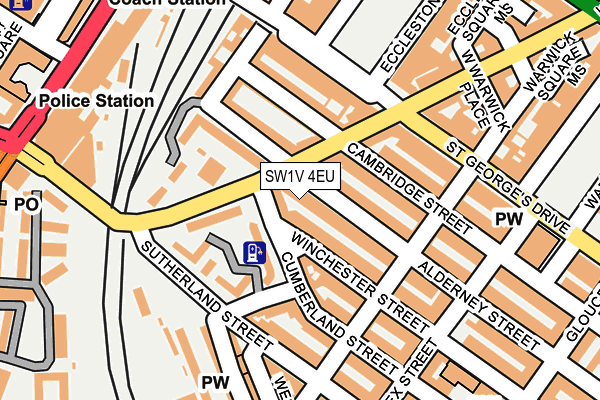 SW1V 4EU map - OS OpenMap – Local (Ordnance Survey)