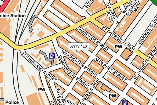 SW1V 4EX map - OS OpenMap – Local (Ordnance Survey)