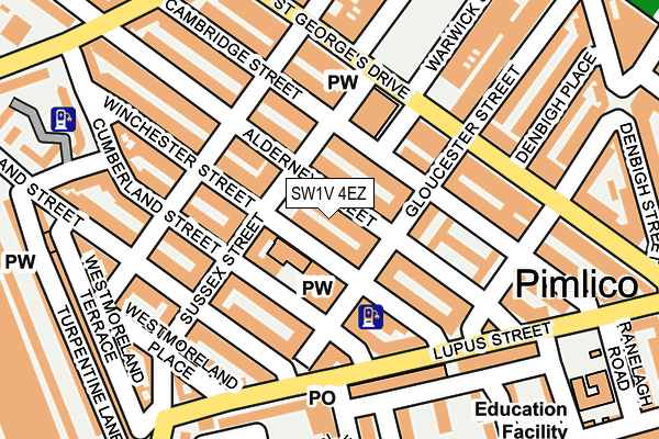 SW1V 4EZ map - OS OpenMap – Local (Ordnance Survey)