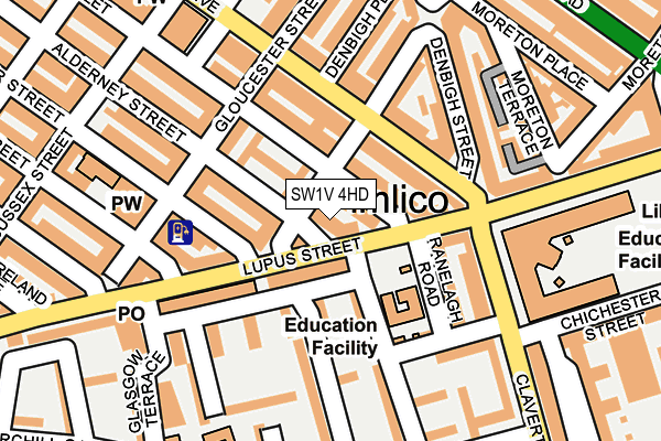 SW1V 4HD map - OS OpenMap – Local (Ordnance Survey)
