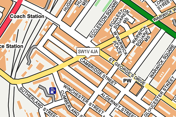 SW1V 4JA map - OS OpenMap – Local (Ordnance Survey)