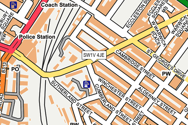 SW1V 4JE map - OS OpenMap – Local (Ordnance Survey)