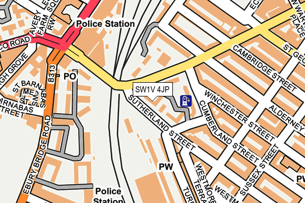 SW1V 4JP map - OS OpenMap – Local (Ordnance Survey)