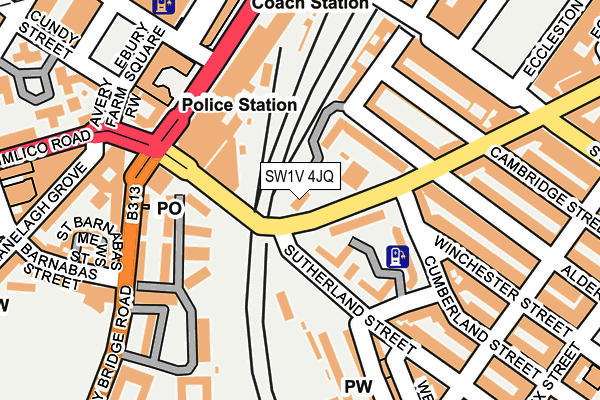 SW1V 4JQ map - OS OpenMap – Local (Ordnance Survey)