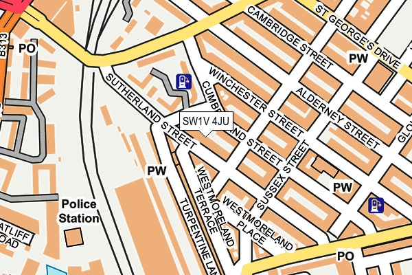 SW1V 4JU map - OS OpenMap – Local (Ordnance Survey)