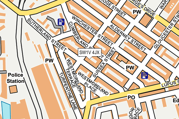 SW1V 4JX map - OS OpenMap – Local (Ordnance Survey)