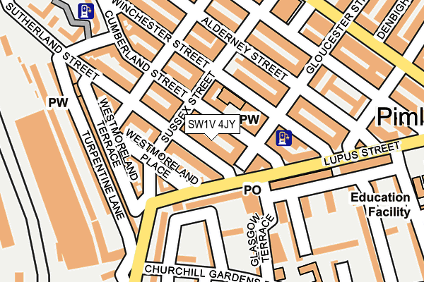 SW1V 4JY map - OS OpenMap – Local (Ordnance Survey)