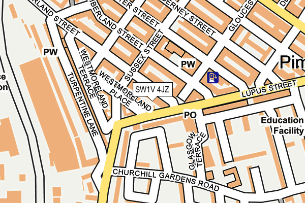 SW1V 4JZ map - OS OpenMap – Local (Ordnance Survey)