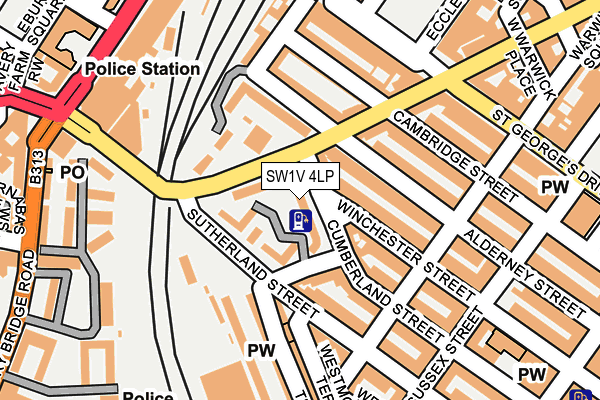 SW1V 4LP map - OS OpenMap – Local (Ordnance Survey)