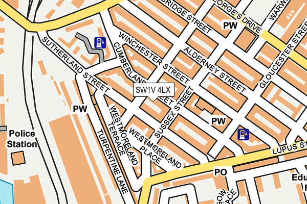SW1V 4LX map - OS OpenMap – Local (Ordnance Survey)
