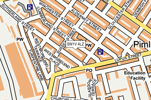 SW1V 4LZ map - OS OpenMap – Local (Ordnance Survey)