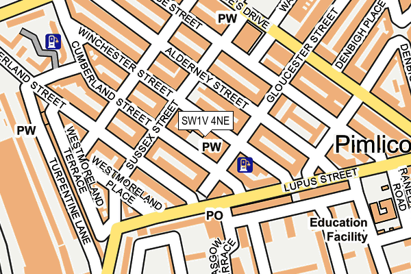 SW1V 4NE map - OS OpenMap – Local (Ordnance Survey)