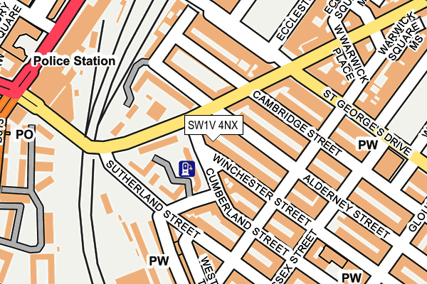 SW1V 4NX map - OS OpenMap – Local (Ordnance Survey)