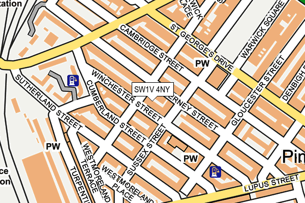 SW1V 4NY map - OS OpenMap – Local (Ordnance Survey)