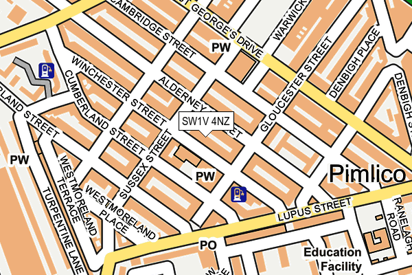 SW1V 4NZ map - OS OpenMap – Local (Ordnance Survey)