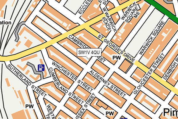 SW1V 4QU map - OS OpenMap – Local (Ordnance Survey)