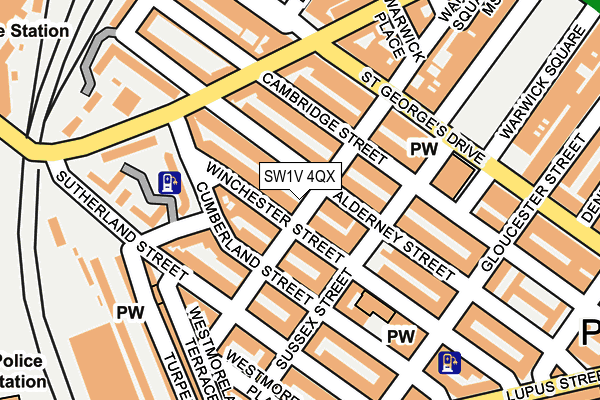 SW1V 4QX map - OS OpenMap – Local (Ordnance Survey)