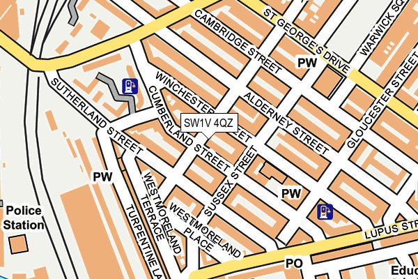 SW1V 4QZ map - OS OpenMap – Local (Ordnance Survey)