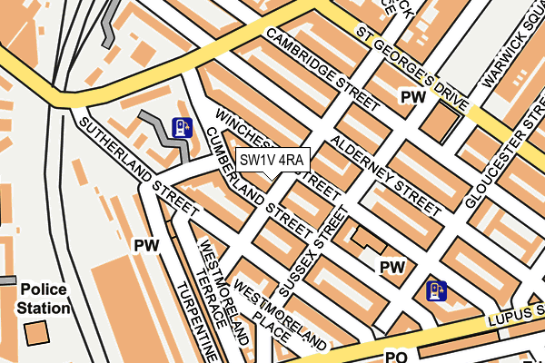SW1V 4RA map - OS OpenMap – Local (Ordnance Survey)