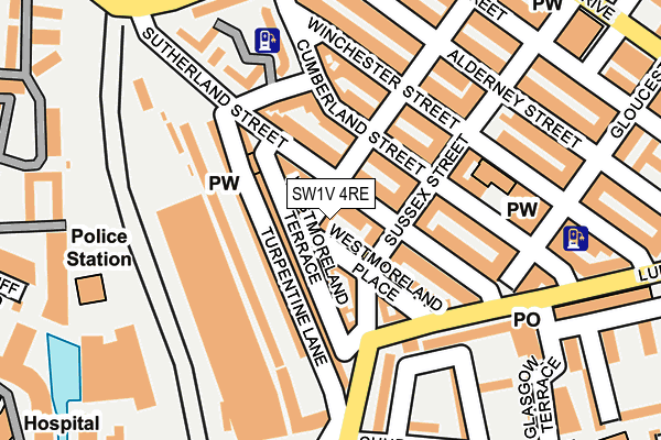 SW1V 4RE map - OS OpenMap – Local (Ordnance Survey)