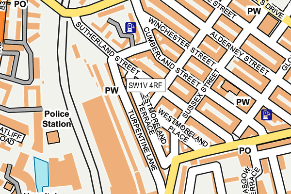 SW1V 4RF map - OS OpenMap – Local (Ordnance Survey)